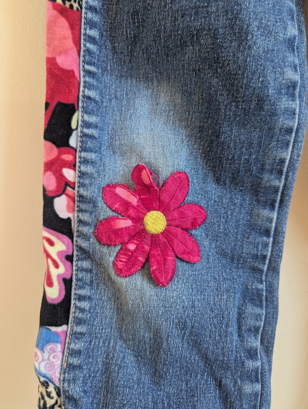 Vtg Y2K 6-7 Girls Children's Place Applique Flower Flare - Picture 3 of 6